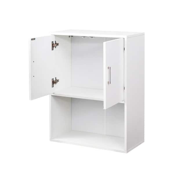 COWLOWN 23.62 in. W x 11.02 in. D x 30 in. H Bathroom White Linen Cabinet