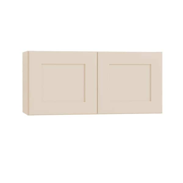 Newport 30 in. W x 12 in. D x 15 in. H Assembled Plywood Wall Bridge Kitchen Cabinet in Blended Cream with Soft Close