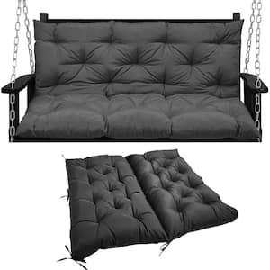 47 x 40 in 2-3 Seater Replacement Outdoor Swing Cushions with Back Support, Waterproof Bench Cushion (Dark grey)