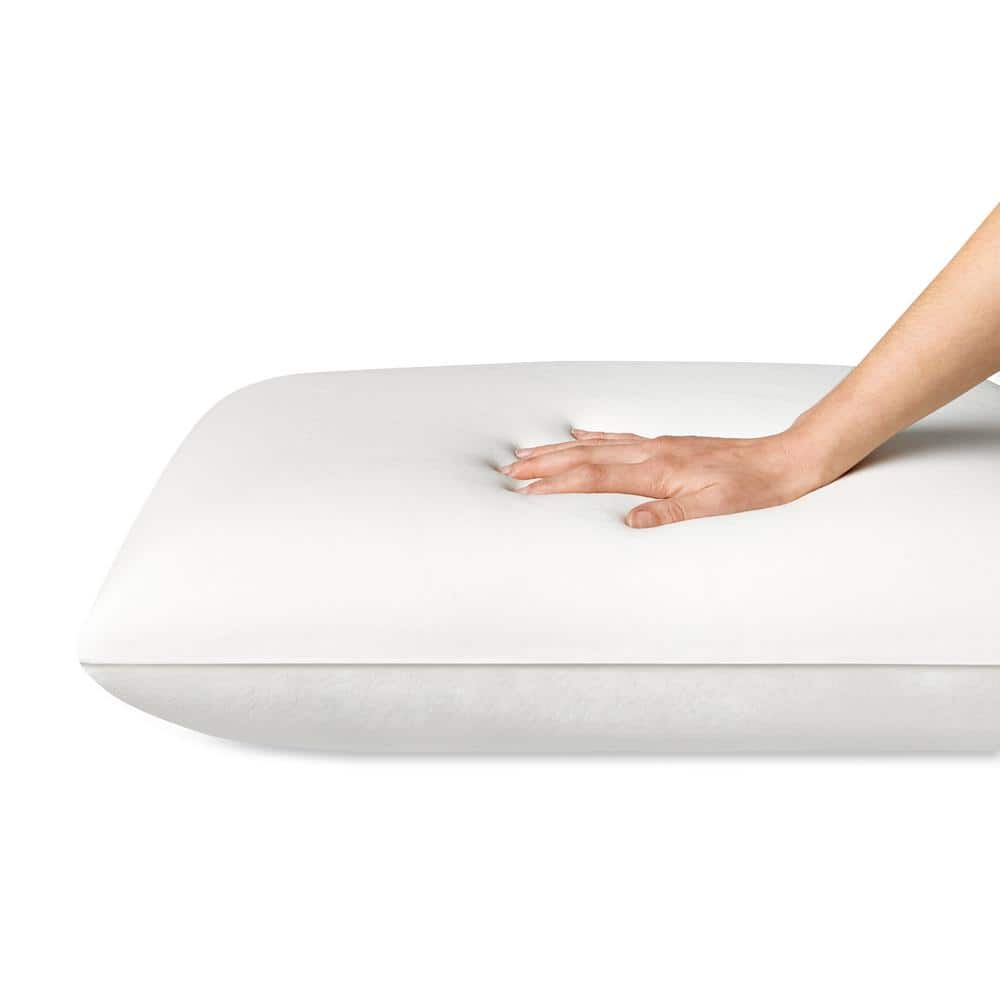 Standard White Memory Foam Bed Pillow with Washable Cover