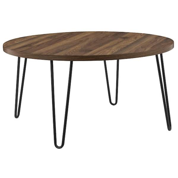 Ameriwood Montrose 36 in. Walnut Medium Round Particle Board Coffee Table