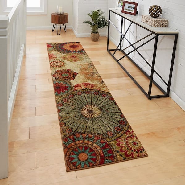 Caravan Medallion Multi 2 ft. x 8 ft. Machine Washable Runner Rug
