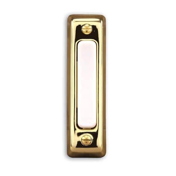 Hampton Bay Wired Doorbell Push Button, Polished Brass HB-711-03