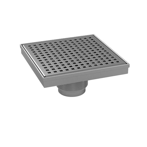 Designline Square 2.68 in. H x 6 in. D Gunmetal Gray Stainless Steel Decorative Drain Cover