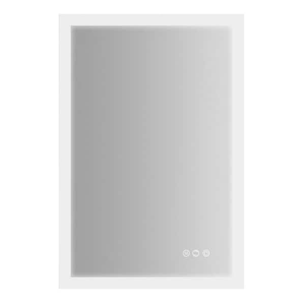 Boyel Living 24 in. W x 36 in. H Large Rectangular Frameless LED Wall Bathroom Vanity Mirror with Anti-Fog and Dimmable