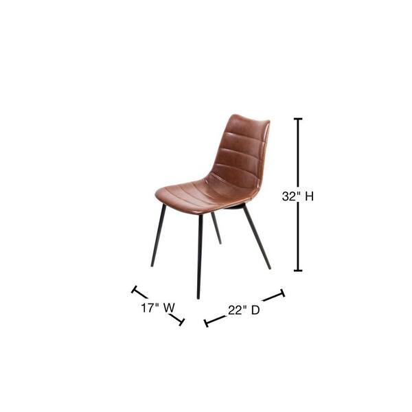 Brown leatherette deals dining chairs