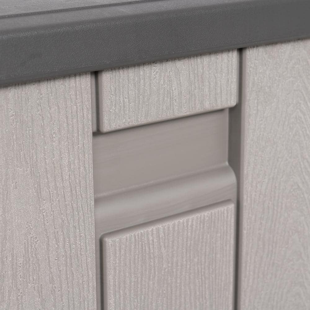 Gray Lockable Resin Deck Box and Bench 150 Gallon