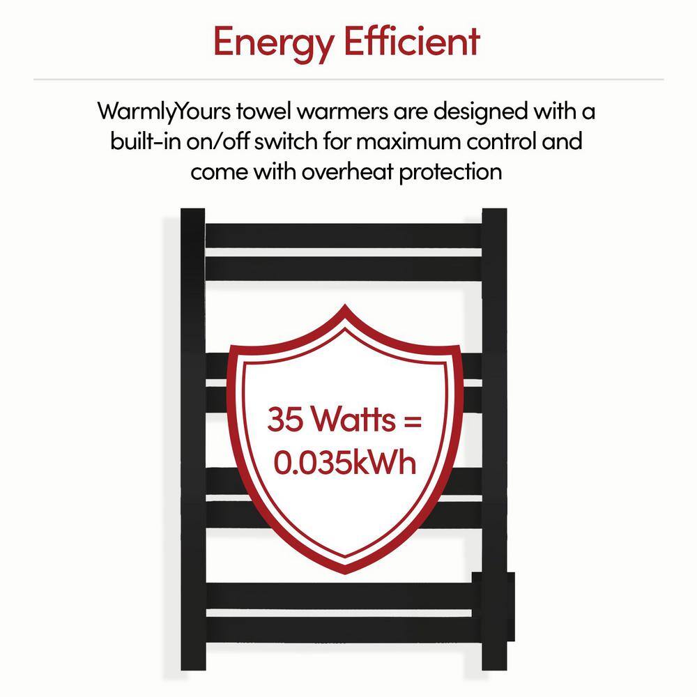 Maple 8-Bar Matte Black Stainless Steel Wall Mounted Towel Warmer