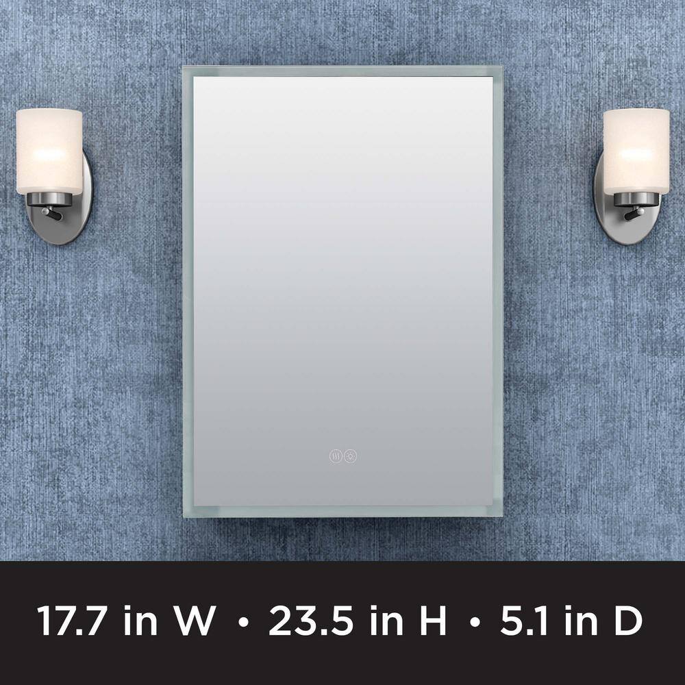 Designer Series Aluminum LED Lighted Medicine Cabinet with Mirror