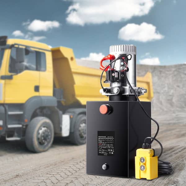 Hydraulic Pump, 20 Qt. Hydraulic Power Unit, Single Acting Dump Trailer Pump, 0.91 GPM Flow Rate, 3200 PSI Max Pressure