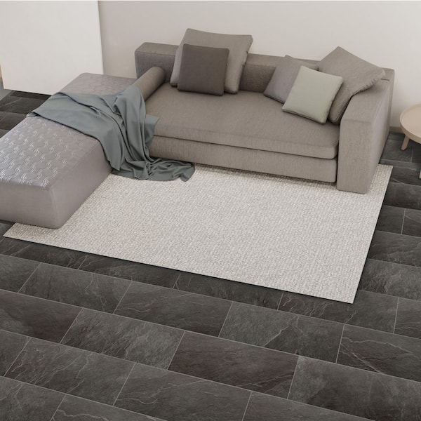 Sediment Slate Matte 12 in. x 24 in. Porcelain Floor and Wall Tile Sample (1.9 sq. ft. /Piece)