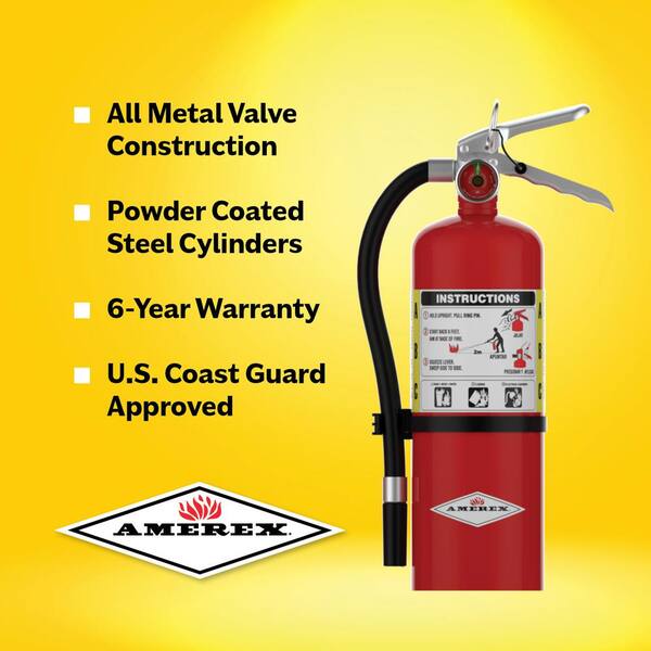 ABC Dry Powder Fire Extinguisher – 4.4lb, 2-A:10-B:C Rated, For Home, Car, Kitchen, Truck, RV, Boat, UTV