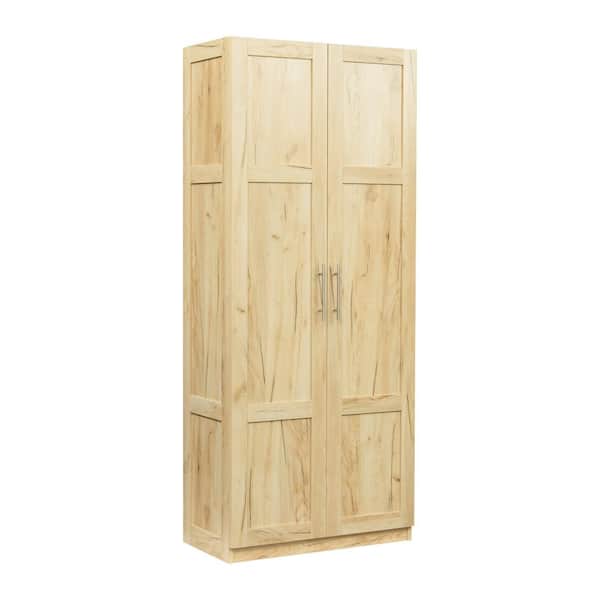 Unbranded 29.53 in. W x 15.75 in. D x 70.87 in. H Bathroom Brown Linen Cabinet