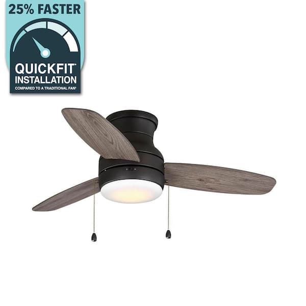 Ashby Park 44 in. White Color Changing Integrated LED Bronze Ceiling Fan with Light Kit and 3 Reversible Blades