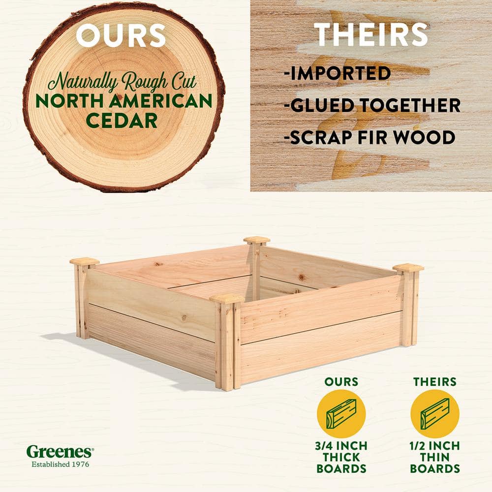 Natural Cedar Wood Outdoor Raised Garden Bed