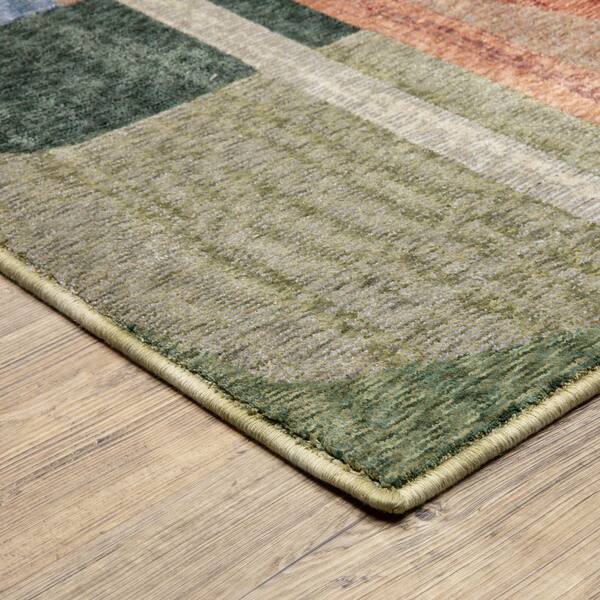 Talon 5 ft. x 8 ft. Brown/Blue Geometric Area Rug