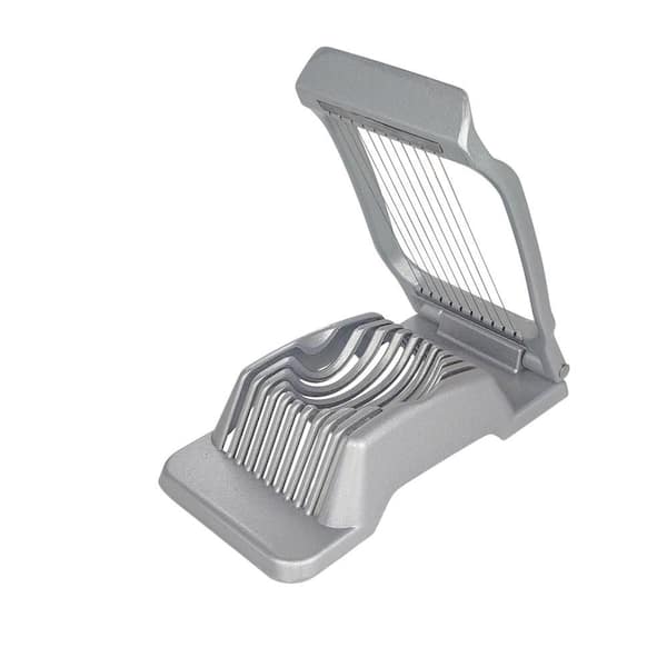 Aluminium Egg Slicer with Stainless Steel Wire for Slicing Hard Boiled Eggs, Strawberries and Fruits, Silver (1-Pack)
