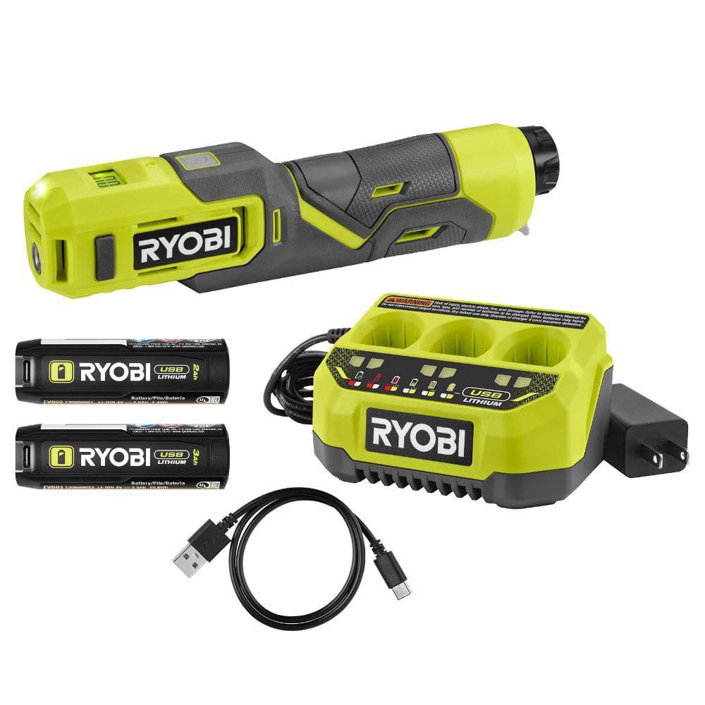 RYOBI USB Lithium Cordless High Pressure Inflator Kit w/ 2Ah