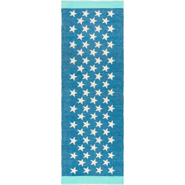 Artistic Weavers Cressida Bright Blue 3 ft. x 8 ft. Indoor/Outdoor Runner Rug