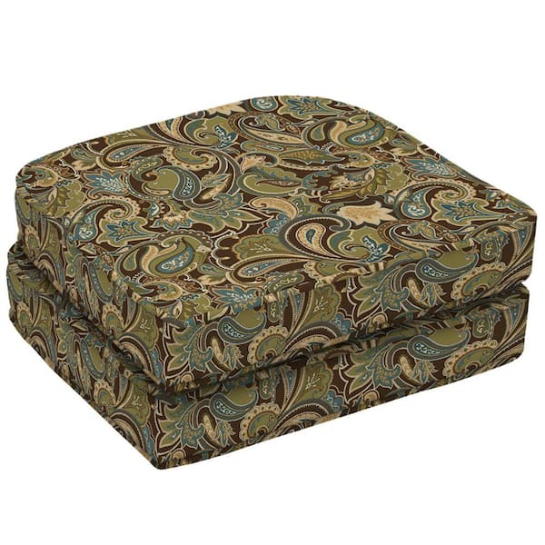 Arden Lakeside Paisley Wicker Double Welt Seat Pad (Pack Of 2)-DISCONTINUED