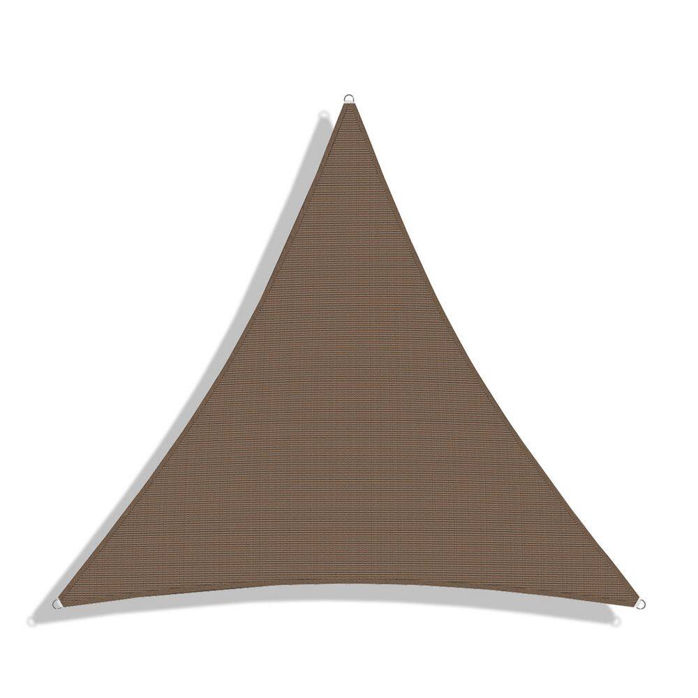 24 ft. x 24 ft. x 24 ft. Sun Shade Sail with A Ring Steel Wire Equilateral Triangle Canopy Cover UV Blockage, in Brown price history on PriceWatchPro