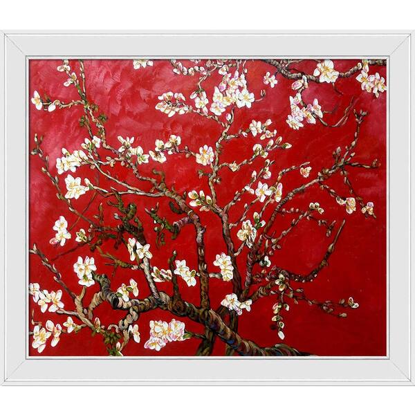 LA PASTICHE Branches of an Almond Tree in Blossom by Originals Galerie White Framed Nature Art Print 24 in. x 28 in.