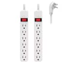 3 ft. 6-Outlet Surge Protector (2-Pack)