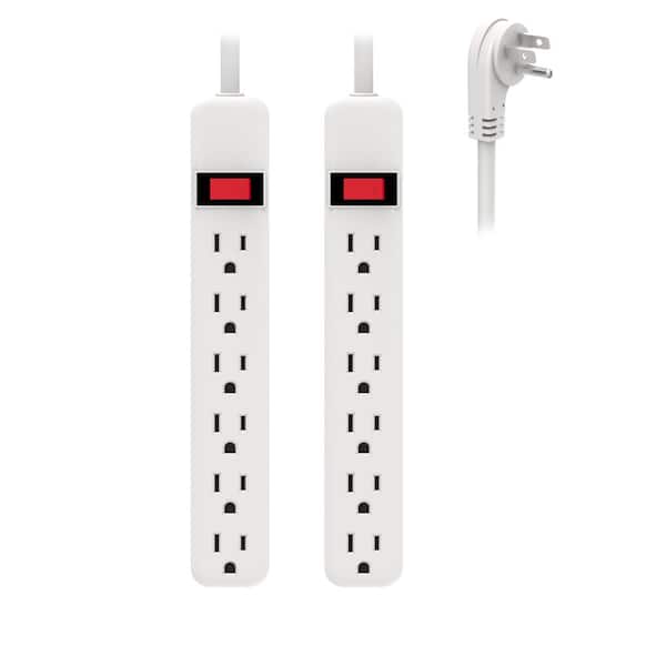 Unbranded 3 ft. 6-Outlet Surge Protector (2-Pack)