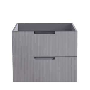 23 in. W x 17.9 in. D x 18.5 in. H MDF Floating Bath Vanity Cabinet without Top in Gray with 2 Drawers