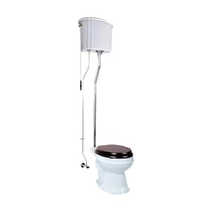 High Tank Toilet 2-Piece 1.6 GPF Single Flush Elongated Bowl in White Seat Not Included