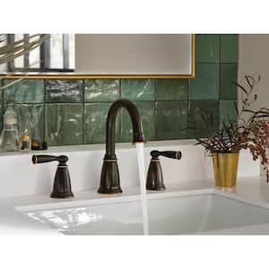 Banbury 8 in. Widespread Double Handle High-Arc Bathroom Faucet in Mediterranean Bronze (Valve Included)