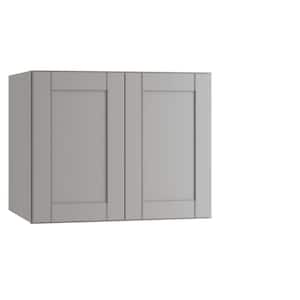Arlington Veiled Gray Plywood Shaker Stock Assembled Wall Bridge Kitchen Cabinet Soft Close 36 in W x 24 in D x 24 in H