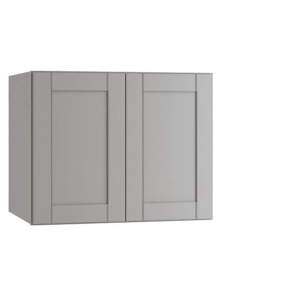 Contractor Express Cabinets Arlington Veiled Gray Plywood Shaker Stock Assembled Wall Bridge Kitchen Cabinet Soft Close 36 in W x 24 in D x 24 in H