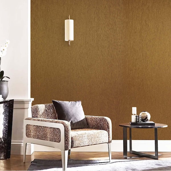 Gold Metallic Brushed Peel and Stick Wallpaper Roll Vinyl Self Adhesive Textured Contact Paper for Wall(Cover 36 sq.ft.)