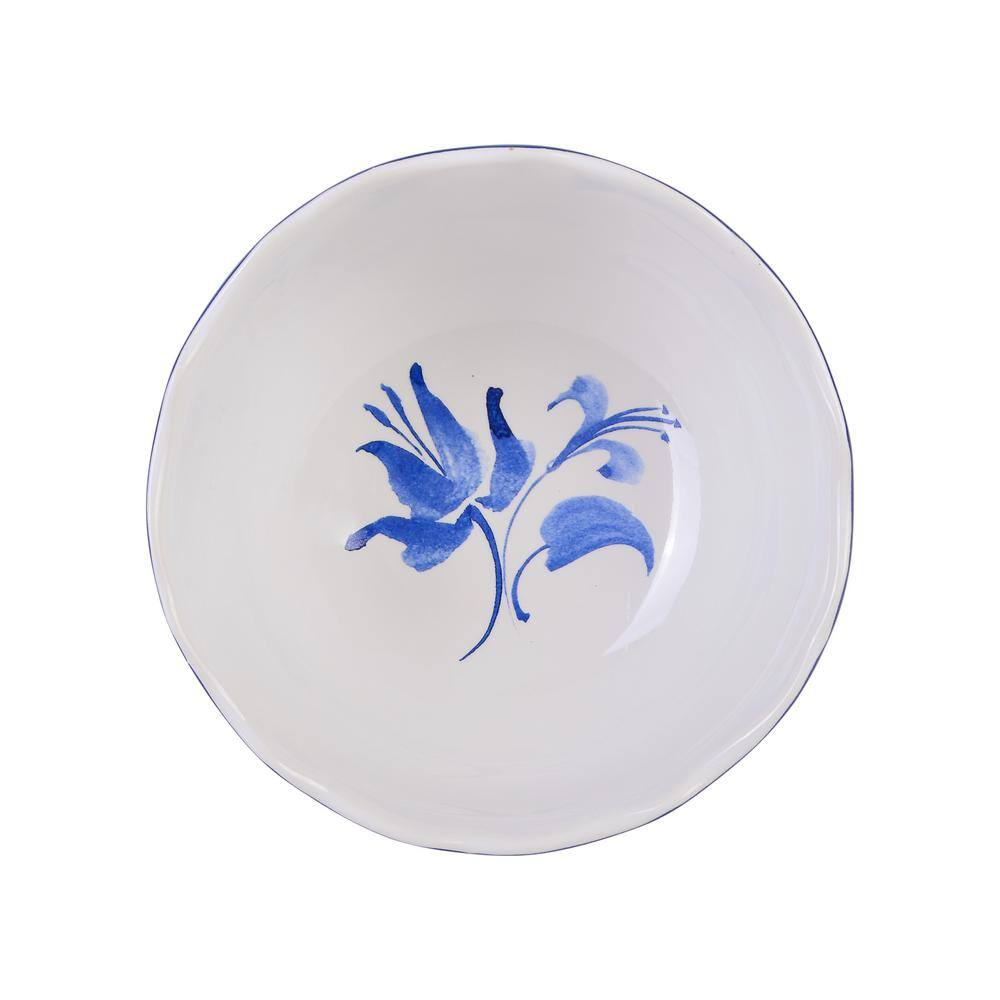 Ayla Blue and White Floral Porcelain 12-Piece Dinnerware Set