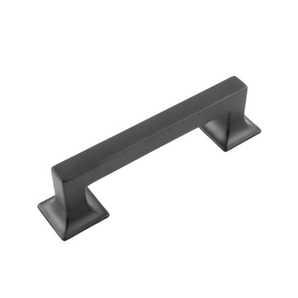 HICKORY HARDWARE Studio Collection Pull 3-3/4 in. (96mm) Center to Center Matte Black Finish Zinc Bar Pull (1-Pack)