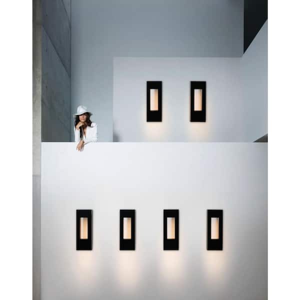 Atlantis Large Satin Black Outdoor LED Wall Mount Lantern