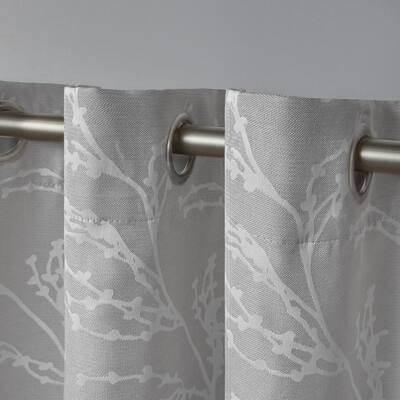 Kilberry Dove Grey 52 in. W x 63 in. L Grommet Top Room Darkening Black Out Curtain Panel (Set of 2)