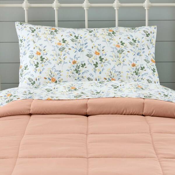 StyleWell Brushed Soft Microfiber Multi-Color Botanical Floral 4-Piece Queen  Sheet Set SU95SS-QUEEN-BF - The Home Depot