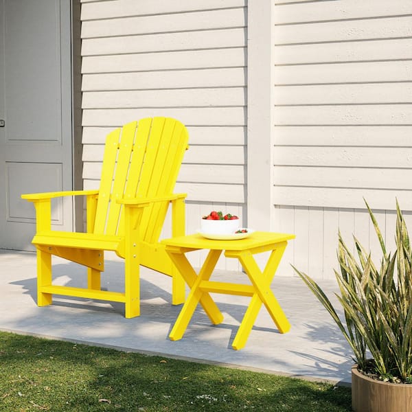 Wildridge Classic Lemon Yellow HDPE Plastic Outdoor Rectangular