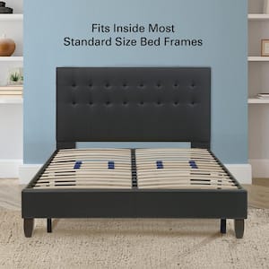 Queen-Size Bed Frame with Wood Slat Platform