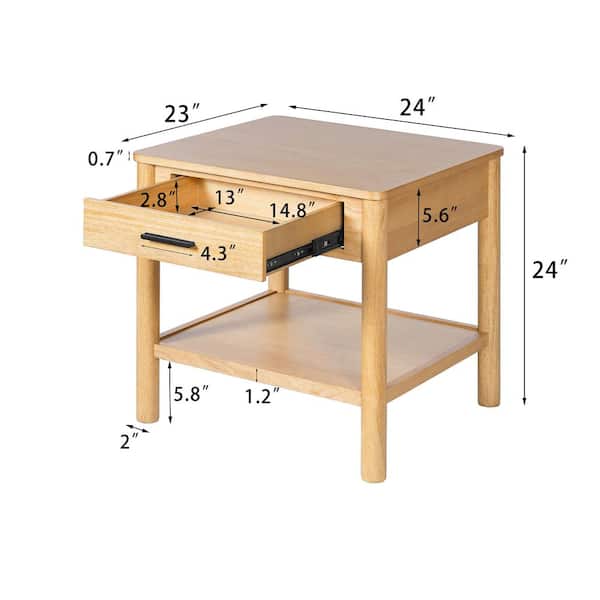 CHRISTOPHER KNIGHT HOME Hugo Modern 24 in. Natural Finish
