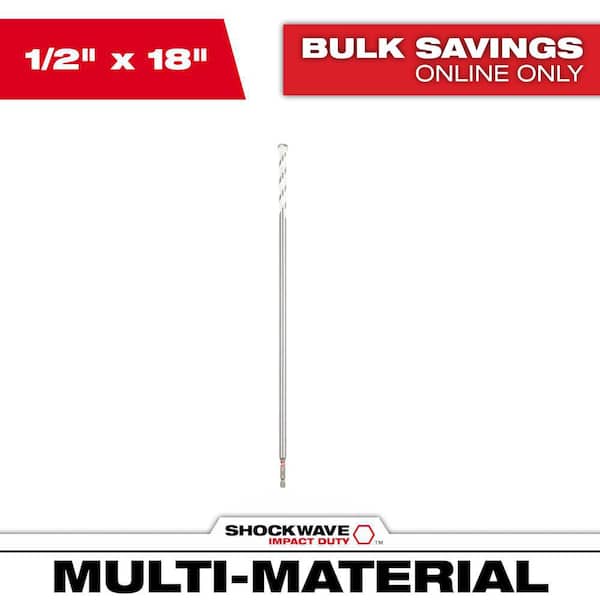 Milwaukee 1/2 in. x 16 in. SHOCKWAVE Impact Duty Carbide Bellhanger Multi-Material Bit