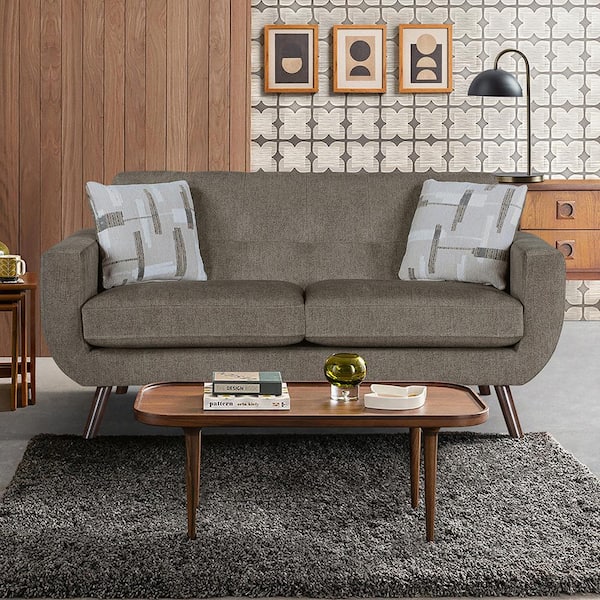 Lbiza 70 in. W Brown Microfiber 2-Seater Loveseat