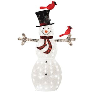 5 ft. Warm White LED Snowman Christmas Holiday Yard Decoration
