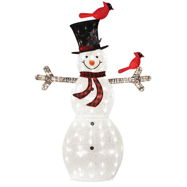 VEIKOUS 5 ft. Warm White LED Snowman Christmas Holiday Yard ...
