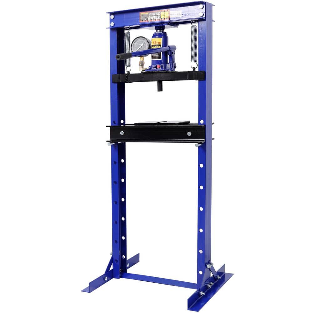 12 Ton Bottle Jack Shop Press with Gauge, Bend, Straighten, or Press Parts, Install Bearings, U-Joints, Bushings, Blue price history on PriceWatchPro