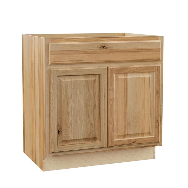 Hampton 33 in. W x 24 in. D x 34.5 in. H Assembled Sink Base Cabinet in Natural Hickory