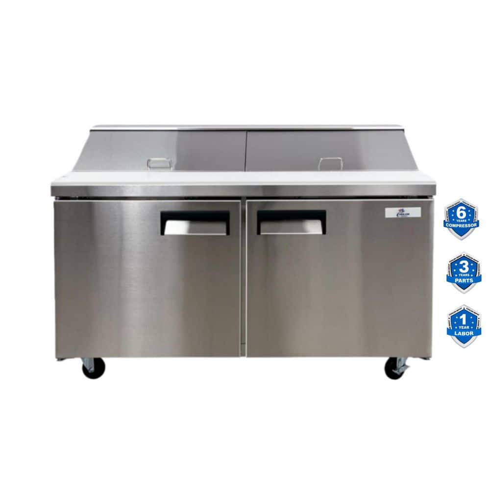 Cooler Depot 60 in. W 15 cu. ft. Commercial Food Prep Sandwich Table Refrigerator Cooler in Stainless Steel