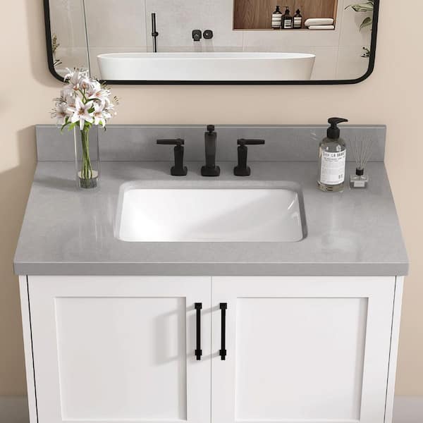 msk.　36サイズ Zeafive 36 in. W x 22 in. D Engineered Stone Marble White